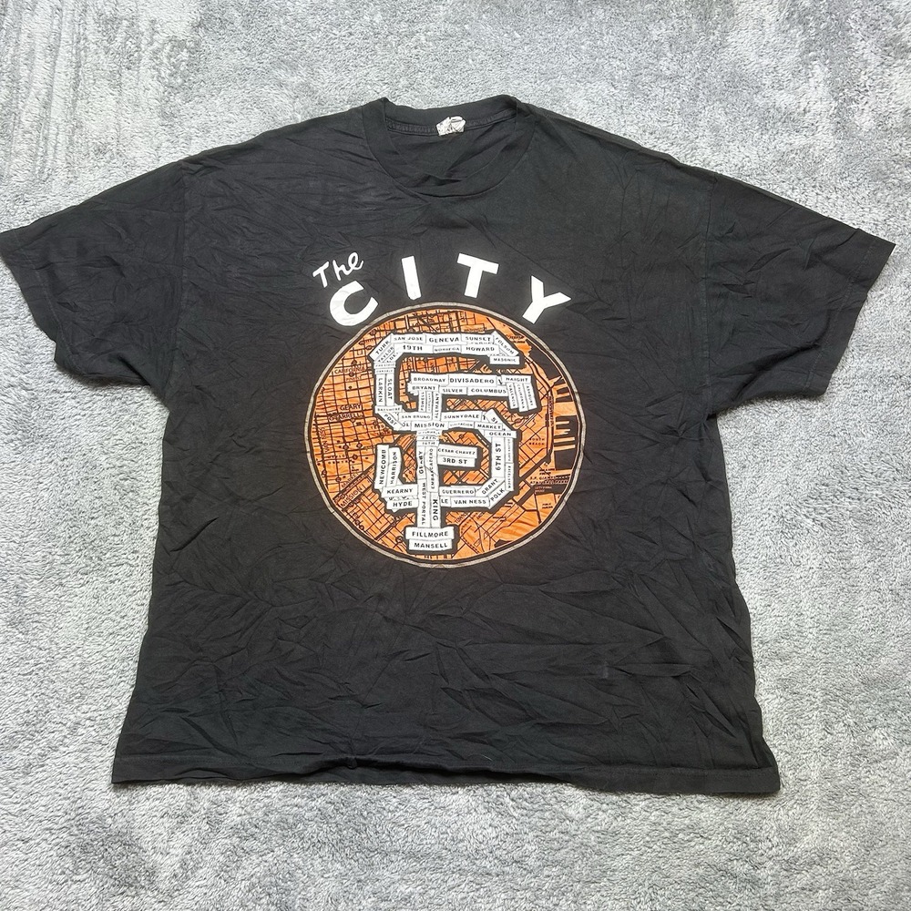 San Francisco Giants "The City" T-shirt Men's M Black‎ Baseball Graphic Alstyle